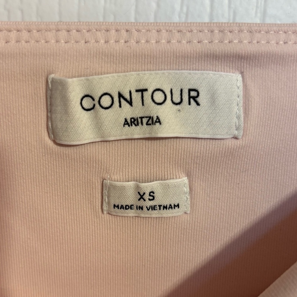 NWT Aritzia Contour Square Neckline Bodycon Long Sleeve Bodysuit in Shy Pink XS - Picture 10 of 10